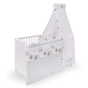 Babybett Urra Komplett-Kinderbett Luca 60×120 cm Kiefer weiß