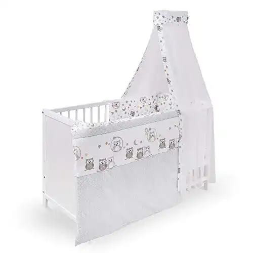 Babybett Urra Komplett-Kinderbett Luca 60×120 cm Kiefer weiß