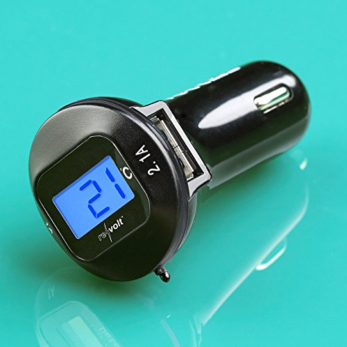 Auto-Thermometer revolt Autoinnenthermometer: Kfz-USB-Ladegerät, 2xUSB