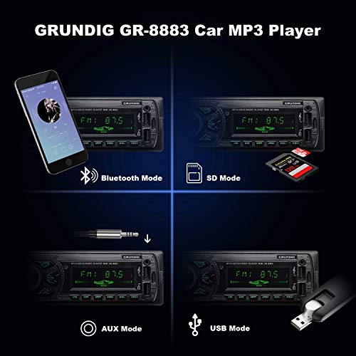Autoradio GRUNDIG Autoradio mit Bluetooth Freisprecheinrichtung und Lenkrad-Fernbedienung