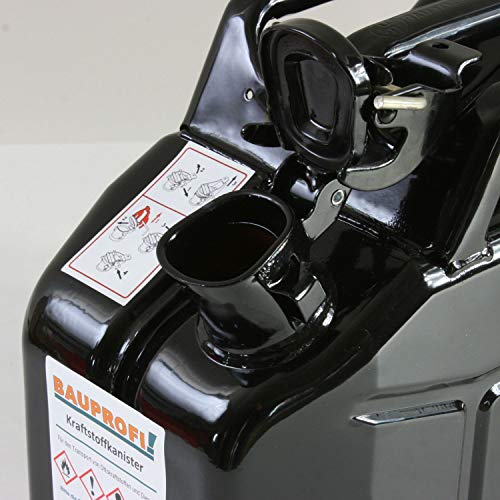 Benzinkaniste BAUPROFI 20 Liter Stahlblechkanister GGVS mit Sicherungsstift
