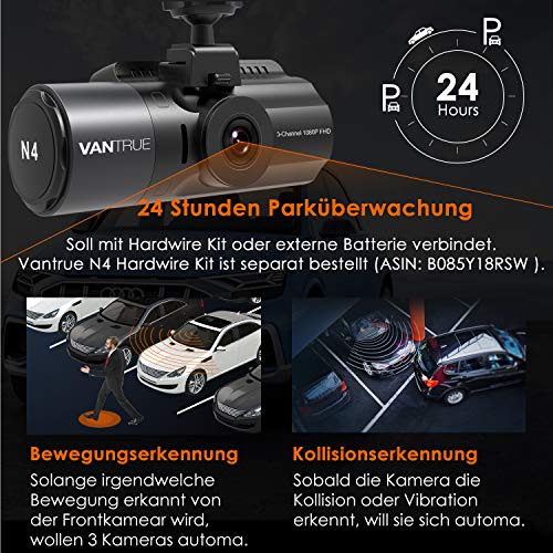 Dashcam 4K VANTRUE N4 3 Lens Dashcam
