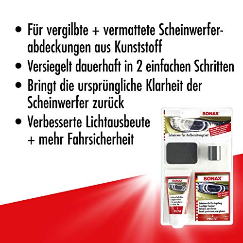 Scheinwerfer-Polierset SONAX 40820304 04059410 Scheinwerfer Aufbereitungs-Set