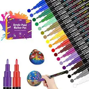 Acrylstifte WOTEK 18 Farbige Steine Bemalen für Steine Permanent