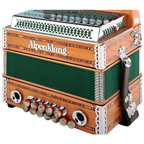 Akkordeon Alpenklang “Mini” Massiv aus Kirschholz Rucksack-Case