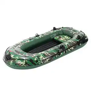Angelkajak huaqiang194 10ft Camouflage Schlauchboot Set mit Rudern Pumpboot Kajak Falten Tragbares Driftboot Zum Rafting