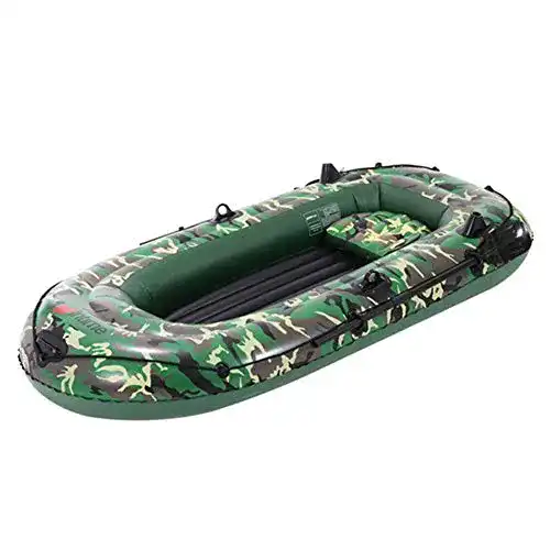 Angelkajak huaqiang194 10ft Camouflage Schlauchboot Set mit Rudern Pumpboot Kajak Falten Tragbares Driftboot Zum Rafting