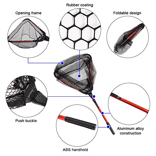 Angelkescher Lixada Fliegen-Fischen-Dreieck Brail Kescher Bewegliche Faltbare Leichte Net Nylon Fischernetz