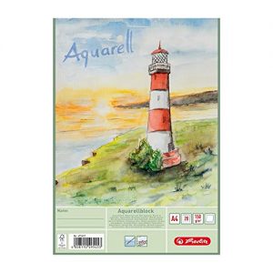 Aquarellpapier Herlitz 495457 , Aquarellkarton, A4, 20 Blatt 3 Stück