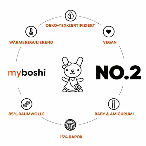 Babywolle myboshi No.2-Wolle zum Häkeln/Stricken, mit Kapok
