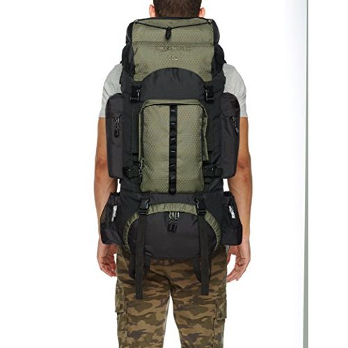 Backpacking-Rucksack Amazon Basics – Wanderrucksack 55 L, Grün