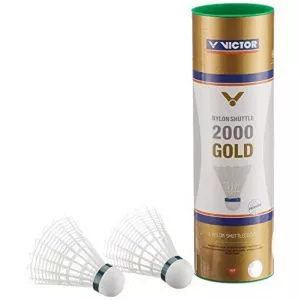 Badminton-Bälle VICTOR Nylon Shuttle 2000 gold-Weiß-Grün