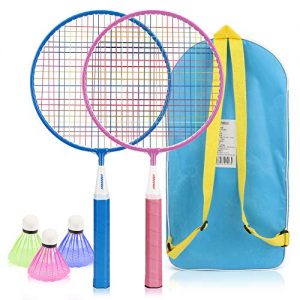 Badmintonschläger Kinder nobrand Powcan Badminton-Set