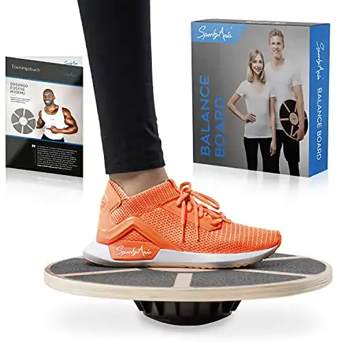 Balance-Board SportyAnis ® Premium Holz inkl. Übungsbuch und optional