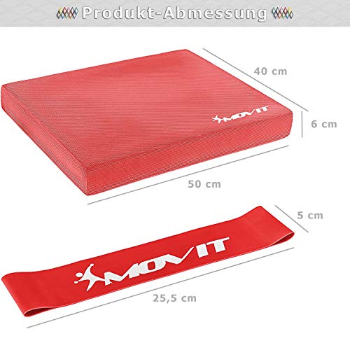 Balance-Pad Movit ® Balance Pad Sitzkissen rot mit Elastic Tapes