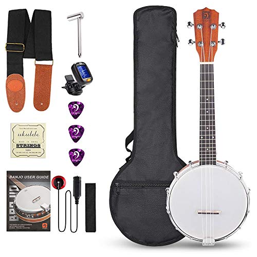 Die beste banjolele vangoa 4 saiten 584 cm 23 zoll banjo ukulele sapele Bestsleller kaufen