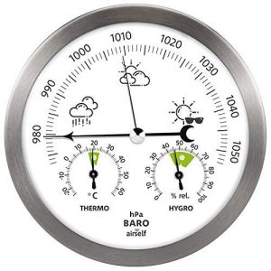 Barometer airself Wetterstation analog aus Edelstahl