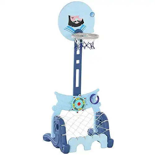 Basketballkorb Kinder HOMCOM Basketballständer Set 4-in-1