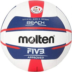 Beachvolleyball Molten Europe Ball-V5B5000-DE , Weiß/Blau/Rot, 5