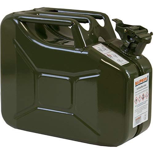 Benzinkanister (10l) BAUPROFI Stahlblechkanister oliv