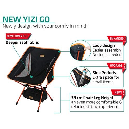 Campingstuhl TREKOLOGY YIZI GO tragbarer mit Verstellbar