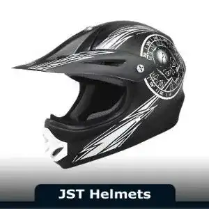 Crosshelm (Kinder) Saferide | Helm Motorrad Black-Weiß Matt