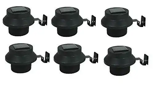 Dachrinnen-Leuchten colourliving 6 Stück LED Solarlampe für Dachrinnen schwarz Außenlampe Dachrinnenleuchte mit 3 LED