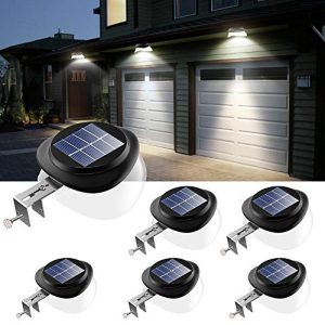 Dachrinnen-Leuchten JSOT Solarlampen für Außen, 9 LED Dachrinnen Solarleuchten IP55 Zaunlicht 100LM Wireless