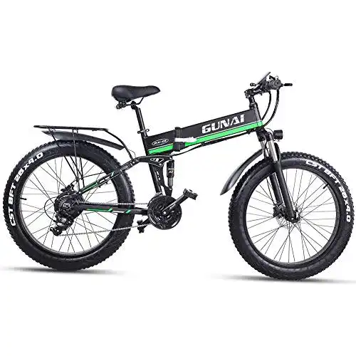E-Bike Klapprad GUNAI Fettreifen Fahrrad 26 Zoll Elektro Fahrrad