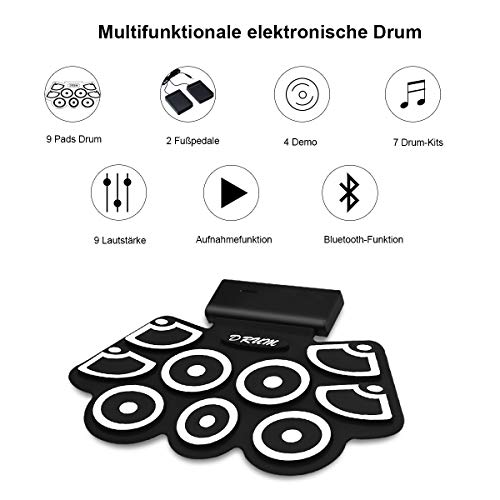 E-Drums COSTWAY 9 Pads E-Drum, elektronisches Schlagzeug Set