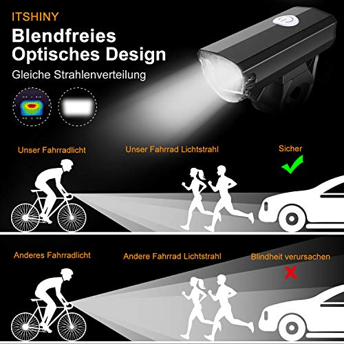 Fahrradlampe ITSHINY Fahrradlicht – Fahrradlicht USB Aufladbar
