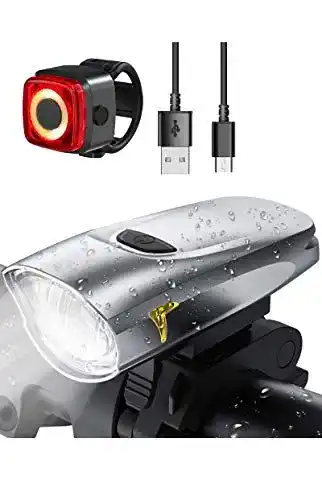 Fahrradlampe LIFEBEE USB Aufladbar Fahrradlicht Set, CREE LED