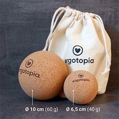 Faszienball Ergotopia aus antibakteriellem & langlebigem Kork, umweltfreundlicher Massageball