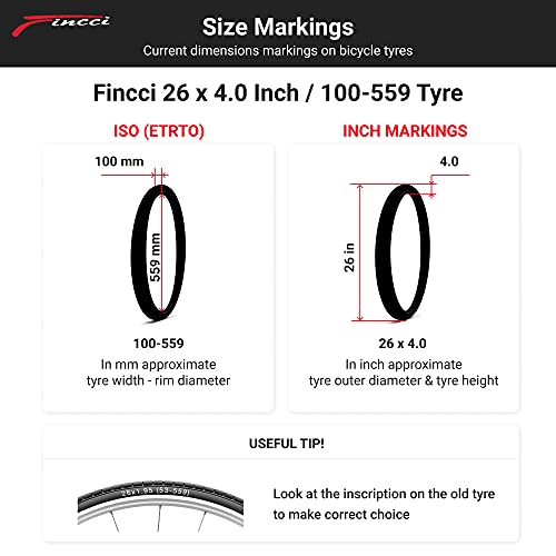 Fatbike-Reifen Fincci Paar 26 x 4.0 Zoll 100-559 Fett Reifen