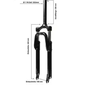 Federgabel Zoom 26 Zoll Fahrrad Feder Gabel MTB 1 1/8 Zoll