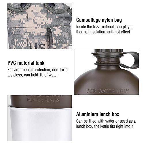 Feldflasche Alomejor Wasserflasche mit Aluminium Lunchbox