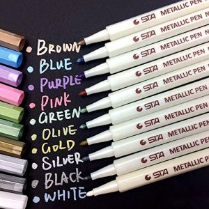 Filzstifte ANYUKE Metallic Marker Pens, 10 Farben Metallic Stifte