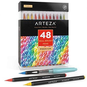 Filzstifte ARTEZA Pinselstifte, Set mit 48 Stiften verschiedene Farben