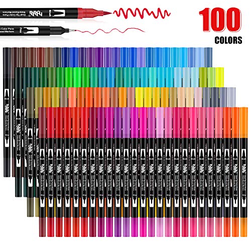 Filzstifte hhhouu 100 Verschiedenen Farben Marker Set