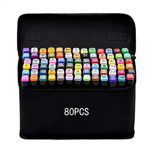 Filzstifte Tongfushop 80 Farben Marker Stifte Set, Fettige Farbstifte