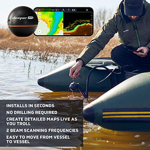 Fischfinder Deeper PRO PLUS smart – kabelloser W-LAN mit eingebautem GPS für Ufer Angler