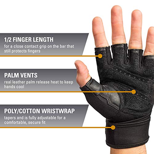 Fitness-Handschuhe Harbinger Herren Fitnesshandschuhe Pro Wristwrap, BLACK