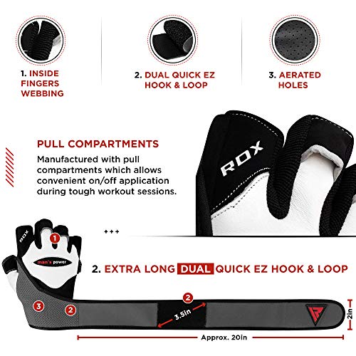 Fitness-Handschuhe RDX Authentische Kuh haut leder Gewicht heben Gym Handschuhe
