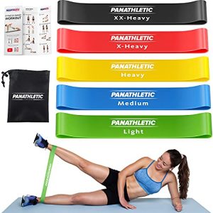 Fitnessband Panathletic Fitnessbänder, 5er Set – 5 Verschiedene Stärken, Übungsanleitung