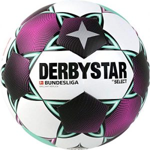FuÃball Derbystar Unisex – Erwachsene Bundesliga Brillant Replica Fußball, Weiss Magenta Mint, 5