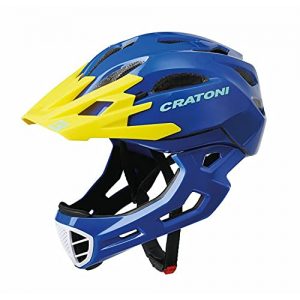 Fullface-Helm Cratoni Unisex Fahrradhelm, Azul/Amarillo, 58-61