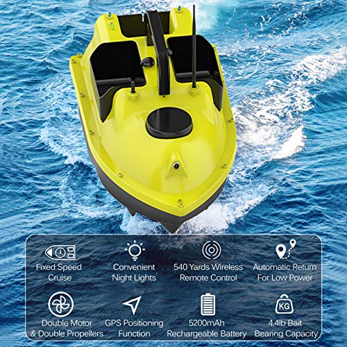 Futterboot ZDSKSH Angelköder RC Boot, Fischfinder , Entfernung GPS Cruise Köder-Boot