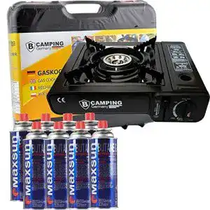Gaskocher 1-flammig StyleKiste Gaskocher mit 8 Gaskartuschen