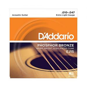 Gitarrensaiten D’Addario EJ15 Satz Bronzesaiten für Akustikgitarre