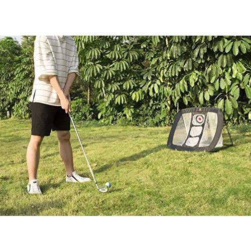 Golf-Übungsmatte cilycily Golf Chipping Net Flash Pop Up Pitching Net mit 3 Zielen zur Verbesserung der Genauigkeit Schlagnetz